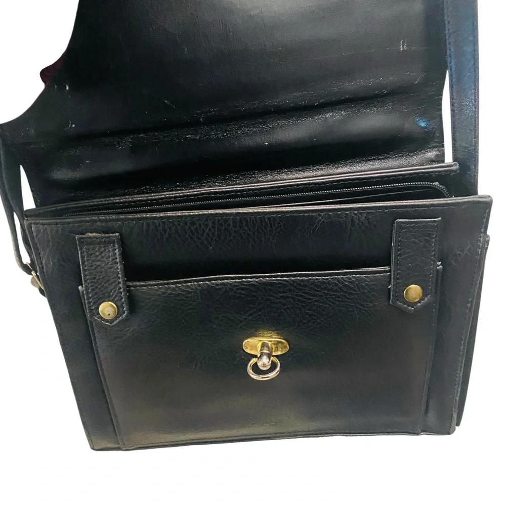 Vintage DOONEY & BOURKE Black Pebbled Leather  Convertible Satchel All Weather - Picture 3 of 15